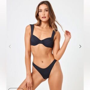 NWT - L Space Stella Bikini Top in Black